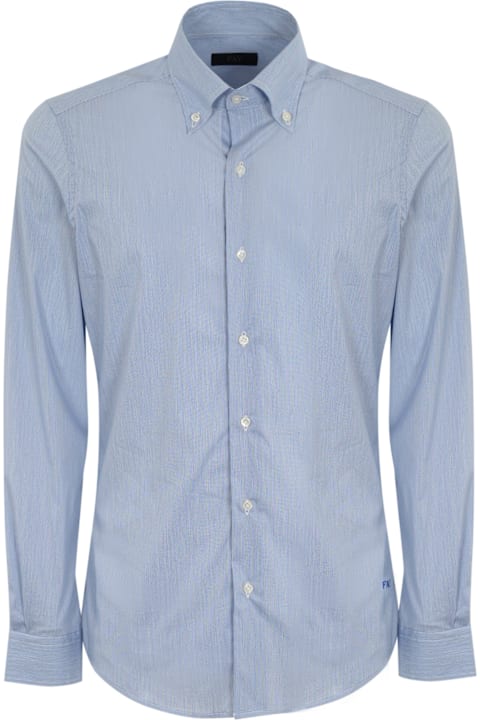 Fay for Men Fay Basic Shirt In Cotton Blend Light Blue