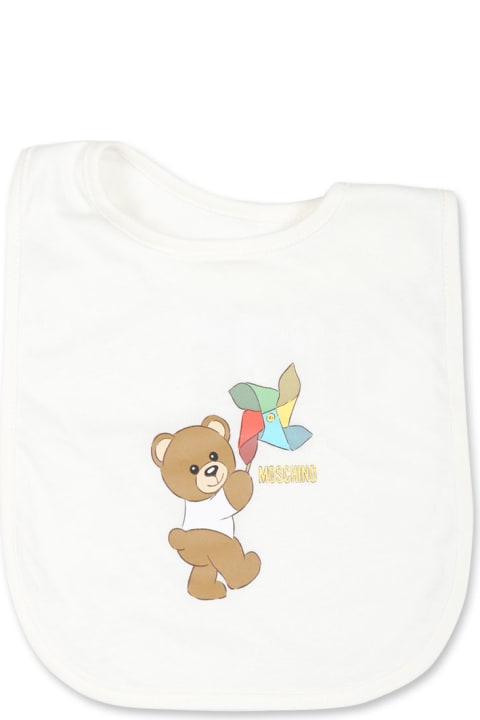 Homeware Moschino Ivory Accessory Set For Babykids With Teddy Bear