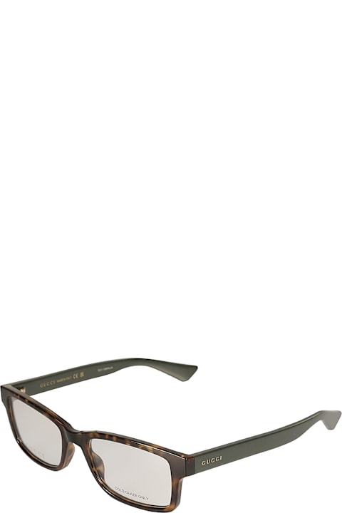 Gucci Eyewear نظارات لـ القسم الرجالي Gucci Eyewear Flat Rectangle Logo Lens Frame