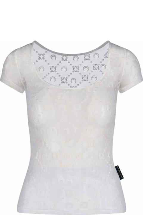Marine Serre for Women Marine Serre 'moonogram Mesh Flock' T-shirt