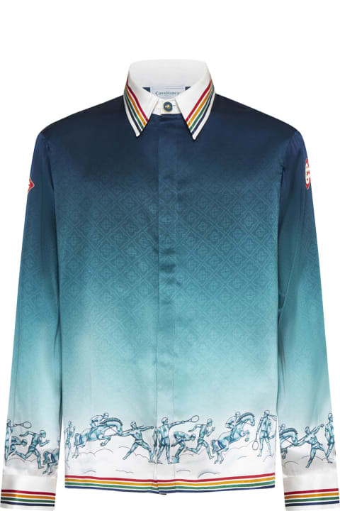 Casablanca قمصان لـ القسم الرجالي Casablanca La Déesse Du Stade Silk Shirt