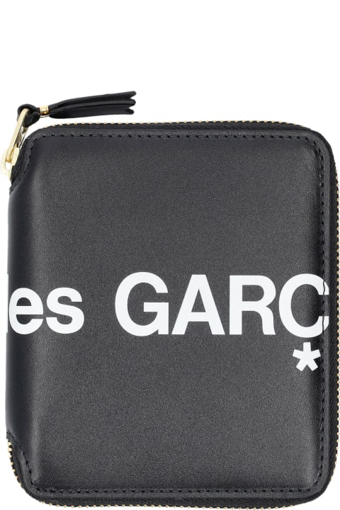 Wallets for Men Comme des Garçons Wallet Huge Logo Vertical Zip Around Wallet