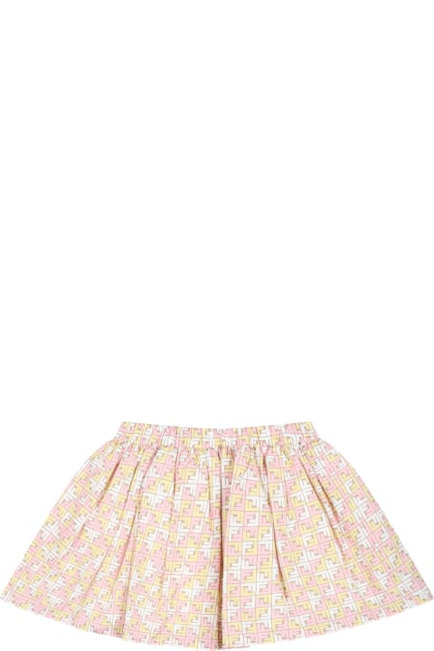 Fashion for Women Fendi Ivory Skirt For Baby Girl With Iconic Ff