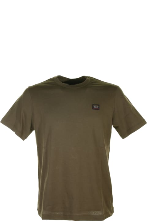 Paul&Shark Topwear for Men Paul&Shark Military Green T-shirt With Logo