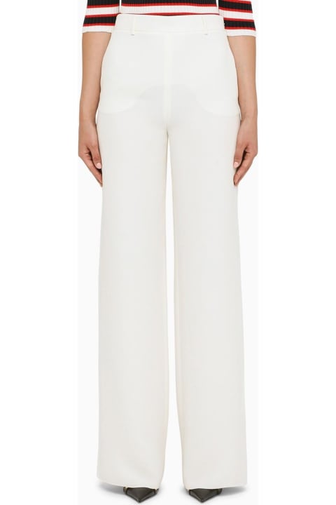 Pants & Shorts for Women Valentino Ivory Silk Palazzo Trousers