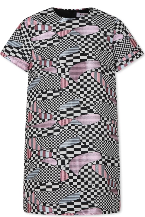 Pucci for Kids Pucci Black Dress For Girl With Abstract Print