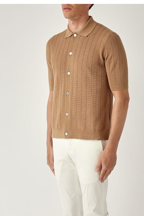 Homeware Ballantyne Camicia M/c Punto Riso A Coste Ribs Shirt