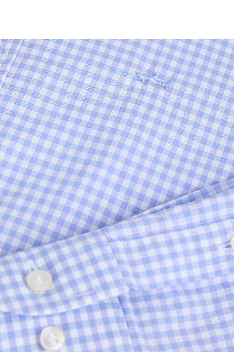 Paul&Shark قمصان لـ القسم الرجالي Paul&Shark Cotton Check Shirt With Logo