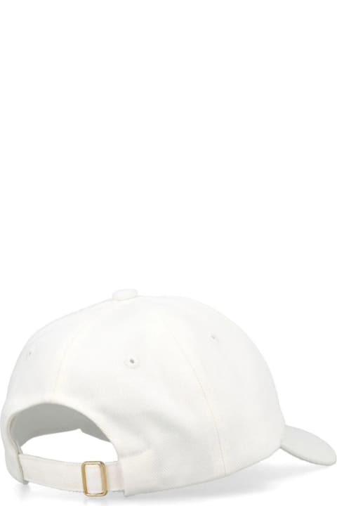 Hats for Women Casablanca White Baseball Hat With Front Logo