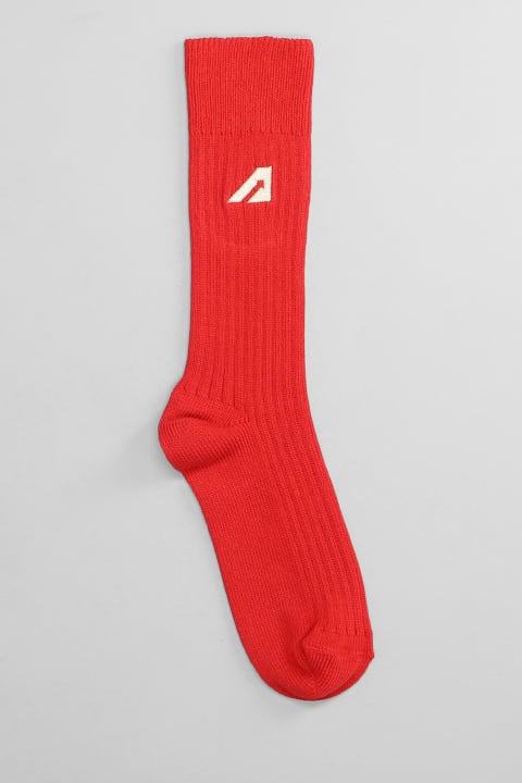 メンズ Autryのアンダーウェア Autry Socks In Red Cotton