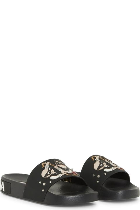 Dolce & Gabbana Shoes for Women Dolce & Gabbana Logo Beach Flats