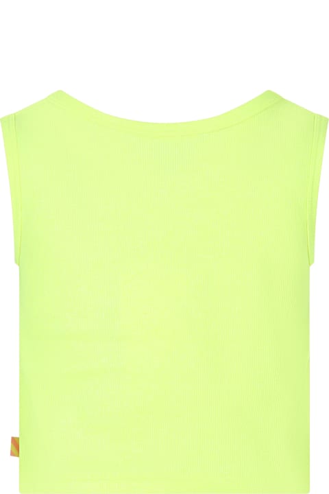 Fashion for Kids Billieblush Yellow Tank Top For Girl With Heart-shaped Bagde