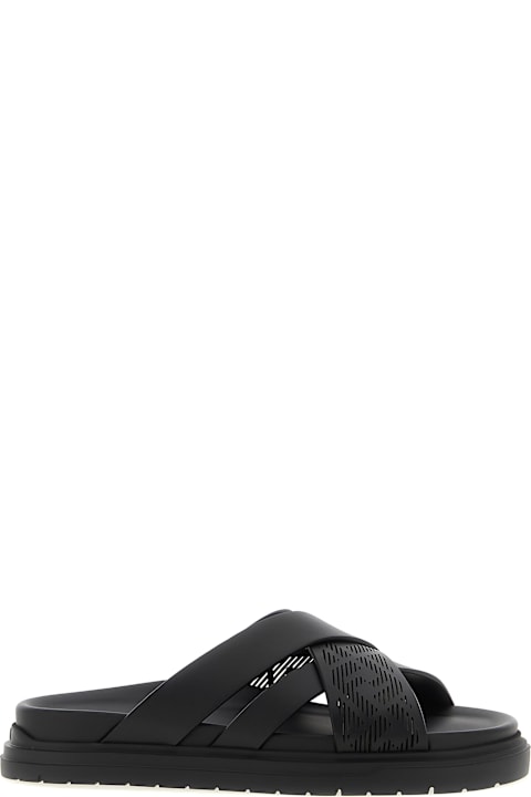 Fendi for Men Fendi Crossed Band Slides