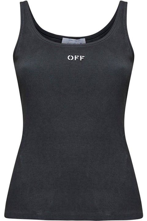 Off-White Topwear for Women Off-White Logo Embroidered Sleeveless Top