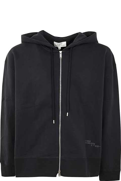 Studio Nicholson Fleeces & Tracksuits for Men Studio Nicholson Fleece Back Zip Through Hoodie With Logo