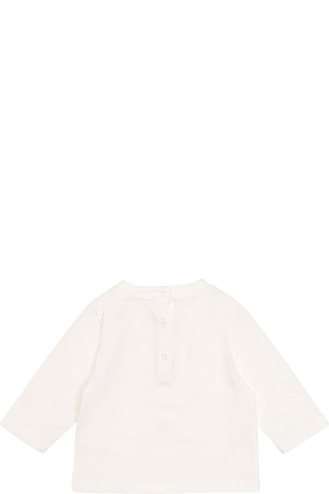 Topwear for Baby Girls Etro White T-shirt With Blue Embroidered Logo