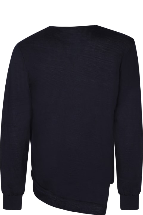 Fleeces & Tracksuits for Men Comme des Garçons Shirt Asymmetric Blue Pullover