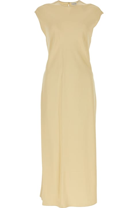 Calvin Klein فساتين لـ السيدات Calvin Klein Structured Satin Ss Midi Dress