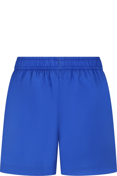 Moschino for Kids Moschino Light Blue Swim Shorts For Boy With Teddy Bear
