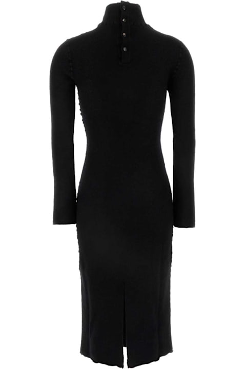 آخر صيحات الموضة من السيدات Bottega Veneta Black Wool Dress