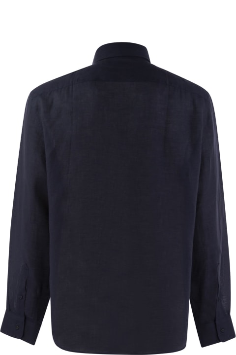 メンズ シャツ Brunello Cucinelli Easy Fit Linen Shirt With French Collar