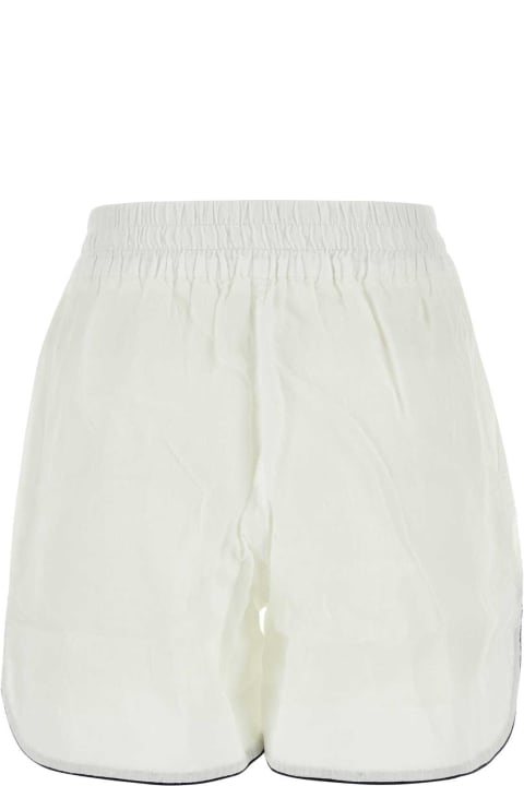 Palm Angels Pants & Shorts for Women Palm Angels White Linen Shorts