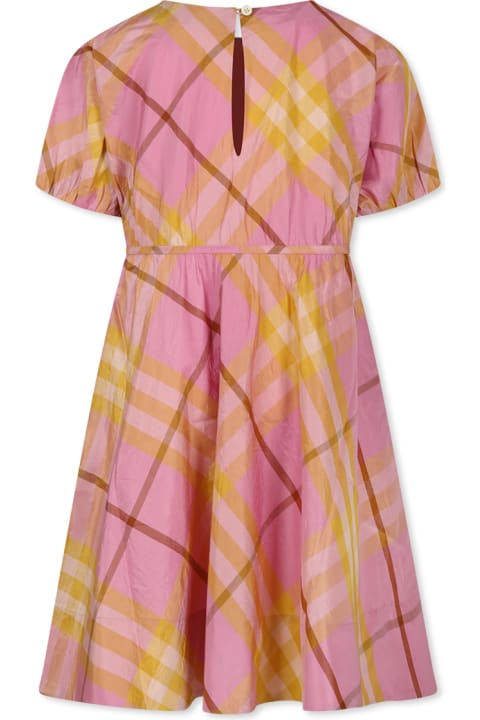 Homeware Burberry Pink Dress For Girl With Vintage Check