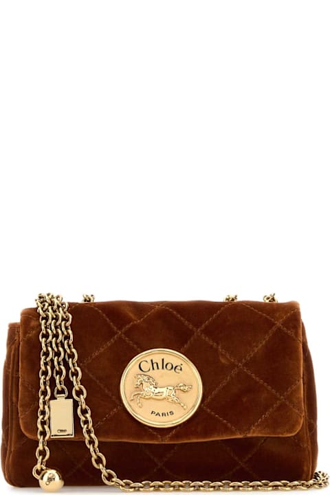 أدوات منزلية Chloé Caramel Velvet Small Chloã© Heritage Shoulder Bag