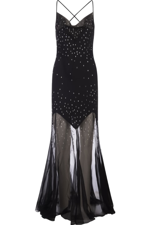 ウィメンズ ワンピース＆ドレス Paco Rabanne Long Black Dress With Crystals