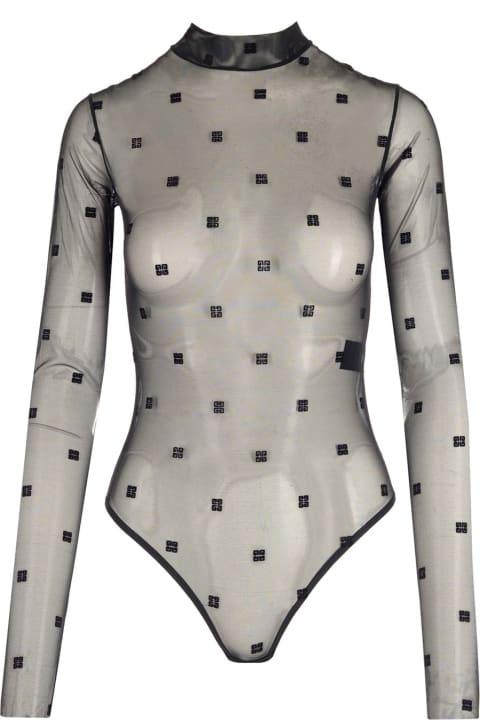 Givenchy for Women Givenchy Transparent Bodysuit '$g' Motif