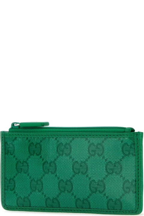 Fashion for Men Gucci Grass Green Gg Crystal Fabric Card Holder
