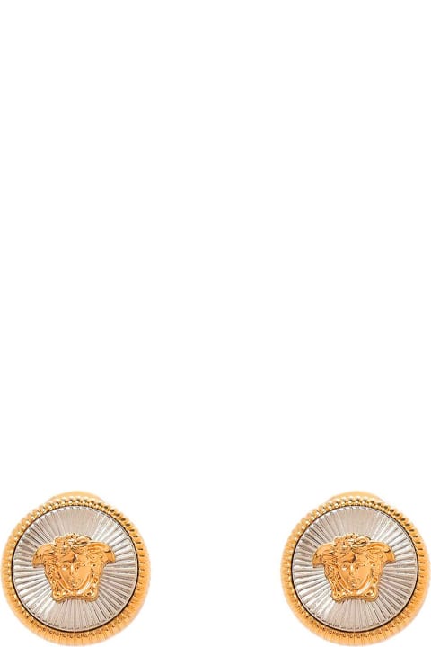Versace Jewelry for Women Versace Silver And Gold Earrings With Medusa Detail In Metal Woman