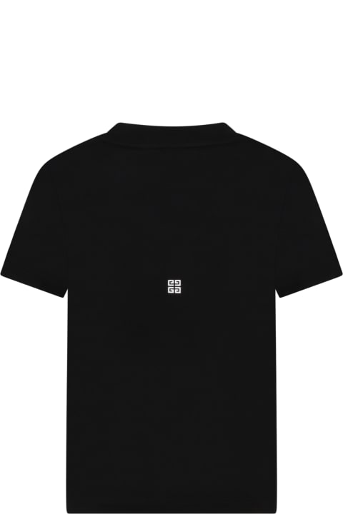 Black T-shirt For Kids With Logo