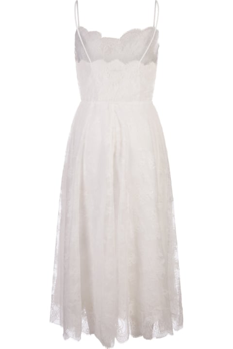 Ermanno Scervino Dresses for Women Ermanno Scervino White Midi Dress With Lace
