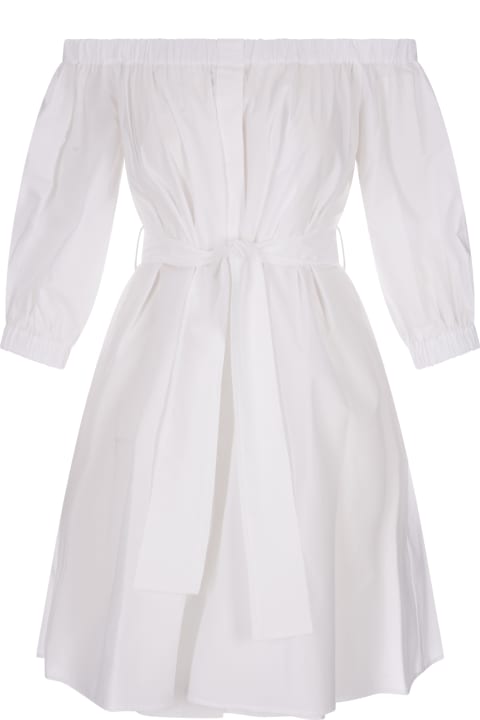 Fashion for Women Parosh White Mini Dress With Puff Sleeves