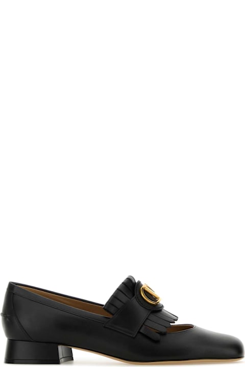 Valentino Garavani for Women Valentino Garavani Black Leather Loafers