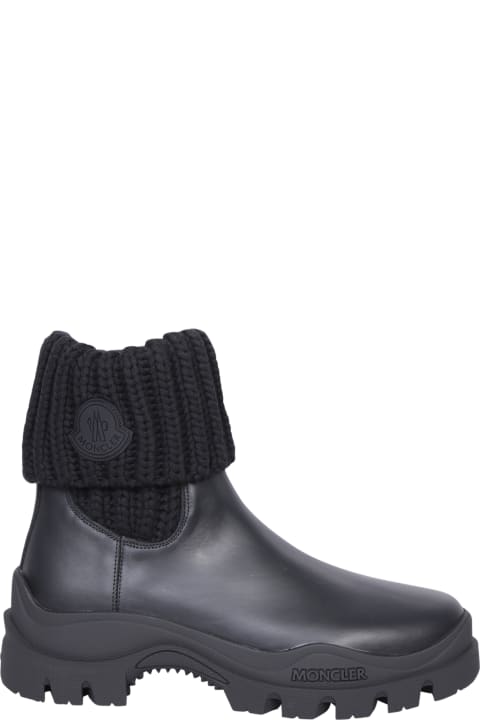 Boots for Women Moncler Larue Cuff Black Ankle Boots