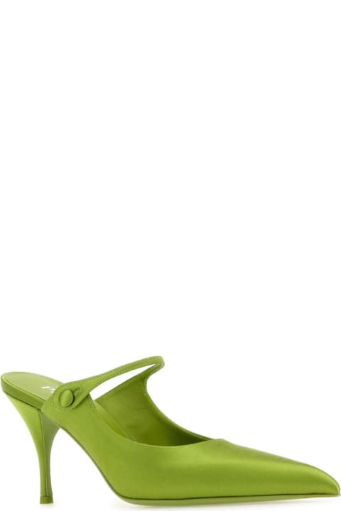 Sandals for Women Prada Pistachio Green Satin Mules