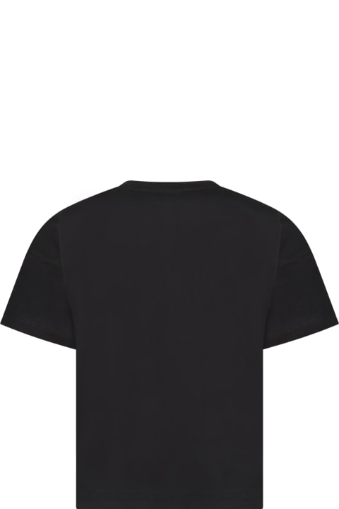 Black T-shirt For Girl With Black Logo