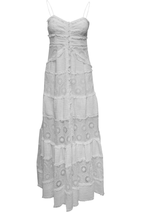 Isable Marant Drake Cotton And Silk Long Embroidered Dress