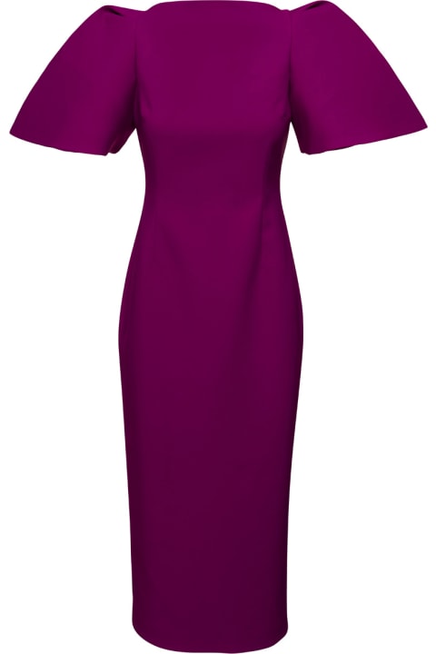Fashion for Women Solace London Fuchsia 'the Lora' Midi Dress In Crepe Twill Woman