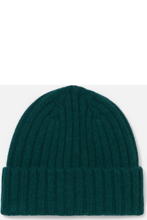 Homeware MC2 Saint Barth Man Green Cashmere Blend Hat Wengen With St. Barth Embroidery