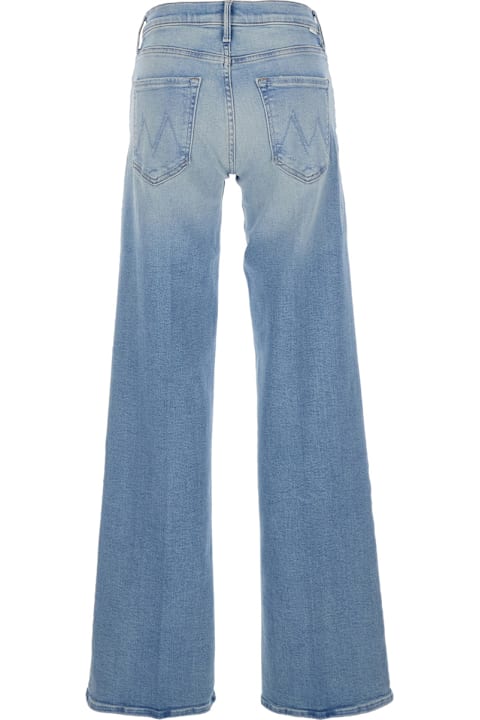 Mother for Men Mother 'the Mid Rise Mavin Sneak' Light Blue Jeans With Belt Loops And Logo Embroidery On The Rear In Denim Woman