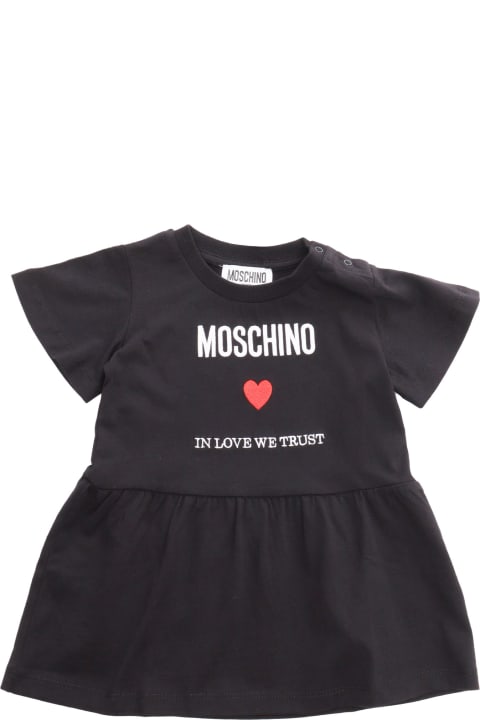 Moschino for Kids Moschino Black Dress With Logo