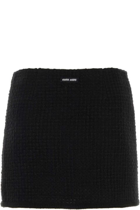 Miu Miu Sale for Women Miu Miu Black Boucle Mini Skirt