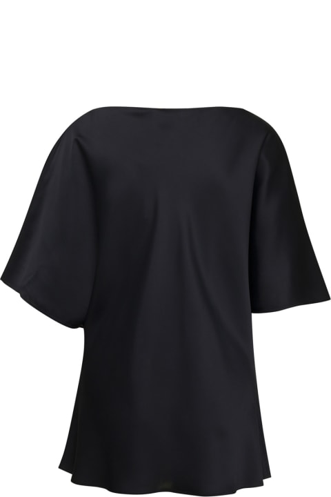 Róhe Topwear for Women Róhe Black Shirt With Boat Neckline In Viscose Woman