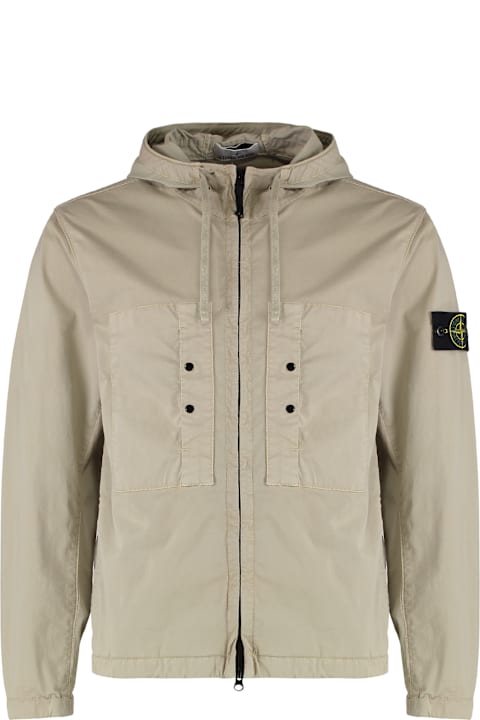 Coats & Jackets for Men Stone Island Hooded Cotton Jacket
