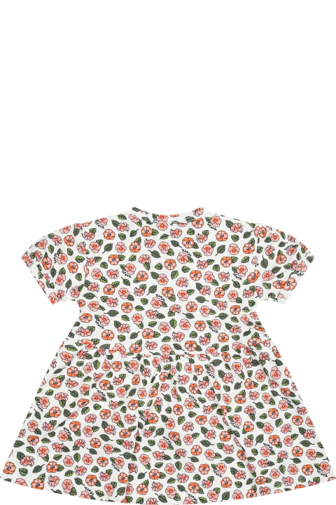 Kenzo Kids Kenzo Kids White Dress For Baby With Floral Print