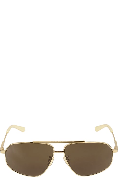 Bottega Veneta Eyewear Eyewear for Men Bottega Veneta Eyewear Gold-tone Aviatore Style Sunglasses