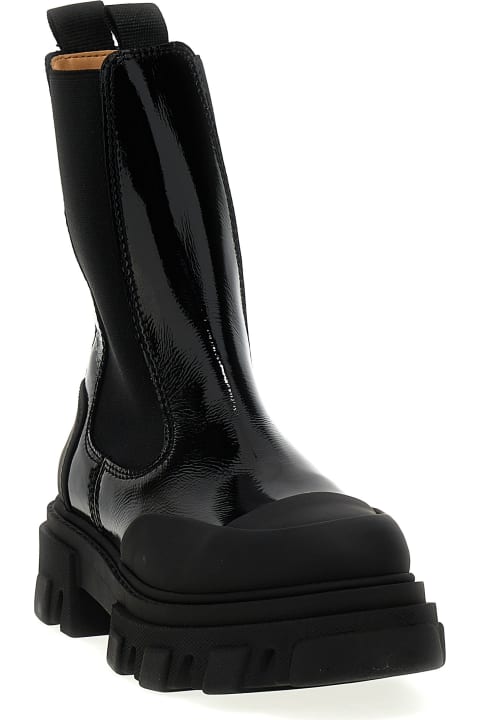 Ganni Boots for Women Ganni Shiny Ankle Boots